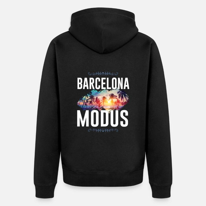 Mode Barcelone - Veste à capuche bio Premium Unisexe - noir