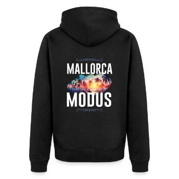 Mallorca Mode - Unisex Premium Organic Zip Hoodie - black - Back - Nico (187cm)