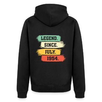 Legend since July 1954 - Unisex Premium Bio Zip Hoodie - Schwarz - Hinten - Nico (187cm)