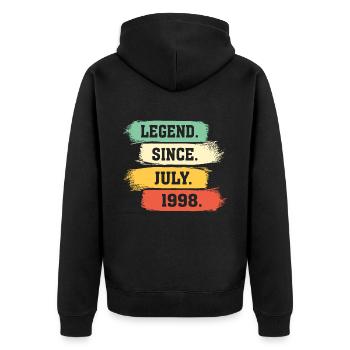 Légende depuis juillet 1998 - Veste à capuche bio Premium Unisexe - noir - Dos - Nico (187cm)