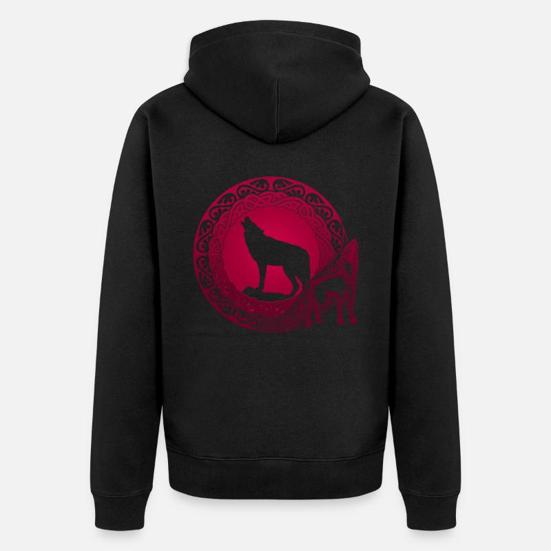 Wolf Odins Wölfe Valhalla Odhin - Unisex Premium Bio Zip Hoodie - Schwarz
