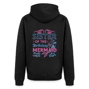 Sœur de la sirène d’anniversaire Sœur - Veste à capuche bio Premium Unisexe - noir - Dos - Nico (187cm)