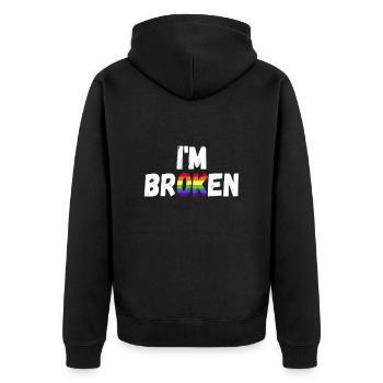 Fierté LGBTQ Je vais bien - Droits de la personne - Veste à capuche bio Premium Unisexe - noir - Dos - Nico (187cm)