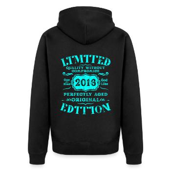 Anniversaire 2016 Édition Limitée Cadeau Occasion Cool - Veste à capuche bio Premium Unisexe - noir - Dos - Nico (187cm)