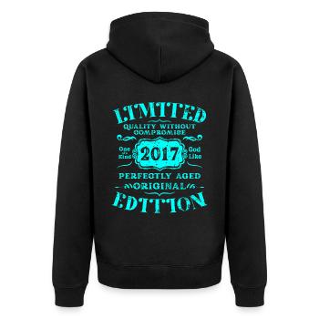 Birthday 2017 Limited Edition Gift Used Cool - Unisex Premium Organic Zip Hoodie - black - Back - Nico (187cm)