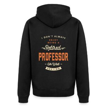 Professor Lustige Berufsbezeichnung Beruf Geburtstag - Unisex Premium Bio Zip Hoodie - Schwarz - Hinten - Nico (187cm)