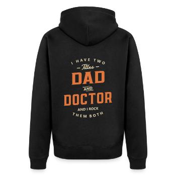 Vater und Arzt Lustige Berufsbezeichnung Beruf - Unisex Premium Bio Zip Hoodie - Schwarz - Hinten - Nico (187cm)