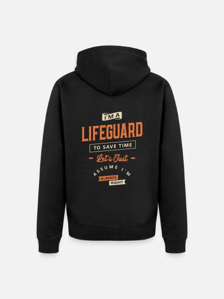Lifeguard Funny Job Title Profession - Unisex Premium Organic Zip Hoodie - black