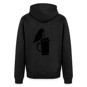 Lustiger Nymphensittich Papagei Vogel lustige - Unisex Premium Bio Zip Hoodie - Schwarz - Hinten - Nico (187cm)