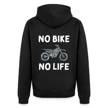 No Bike No Life Motorcycle Biker Biker - Unisex Premium Organic Zip Hoodie - black - Back - Nico (187cm)