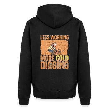 Mine d’or minière - Veste à capuche bio Premium Unisexe - noir - Dos - Nico (187cm)