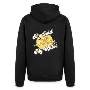 Gold Mining Gold Mine - Unisex Premium Organic Zip Hoodie - black - Back - Nico (187cm)