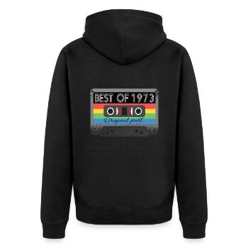 Best Of 1973 Vintage Cassette Retro Anniversaire - Veste à capuche bio Premium Unisexe - noir - Dos - Nico (187cm)