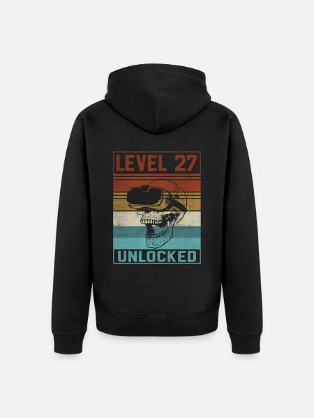 27th Birthday Gamer - Unisex Premium Organic Zip Hoodie - black
