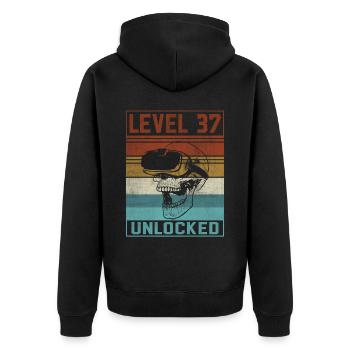 Joueur du 37e anniversaire - Veste à capuche bio Premium Unisexe - noir - Dos - Nico (187cm)