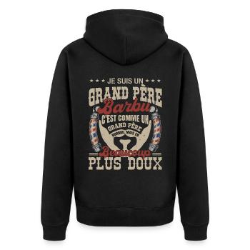 Je suis un grand père barbu normal fans barbe - Veste à capuche bio Premium Unisexe - noir - Dos - Nico (187cm)