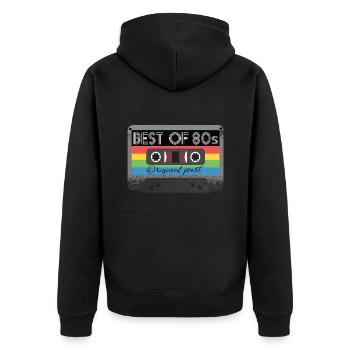 Le meilleur de la cassette des années 80 rétro des années 80 - Veste à capuche bio Premium Unisexe - noir - Dos - Nico (187cm)