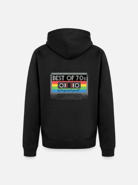 Best Of 70s Cassette 70s Retro - Unisex Premium Organic Zip Hoodie - black