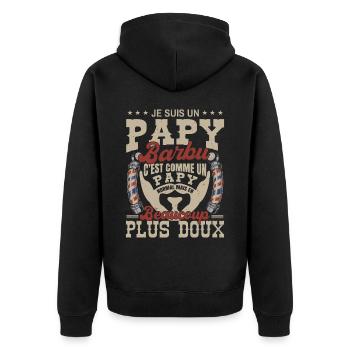 Je suis un papy barbu normal fans barbe - Veste à capuche bio Premium Unisexe - noir - Dos - Nico (187cm)