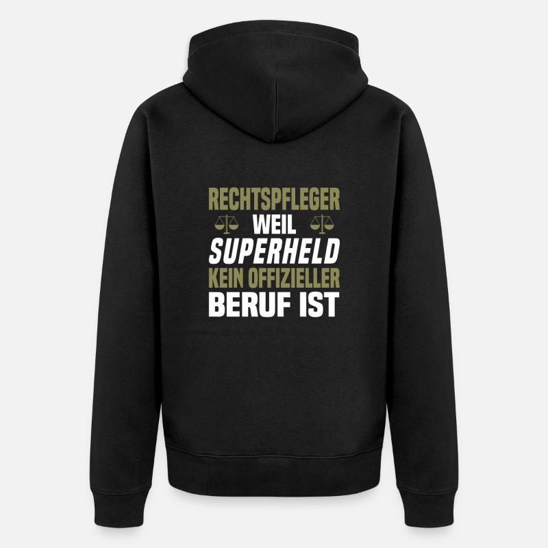 Rechtsanwaltsfachangestellter Rechtspfleger - Unisex Premium Bio Zip Hoodie - Schwarz