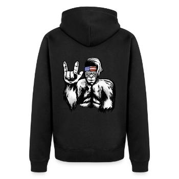 Bigfoot Independence Day Amérique États-Unis - Veste à capuche bio Premium Unisexe - noir - Dos - Nico (187cm)