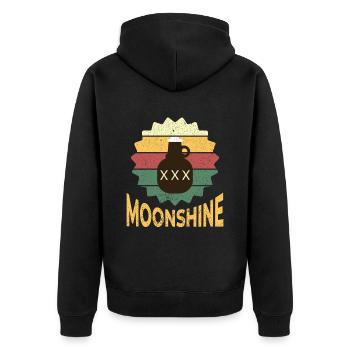 Schnaps brennen Schnapsbrenner Selbstgebrannter - Unisex Premium Bio Zip Hoodie - Schwarz - Hinten - Nico (187cm)