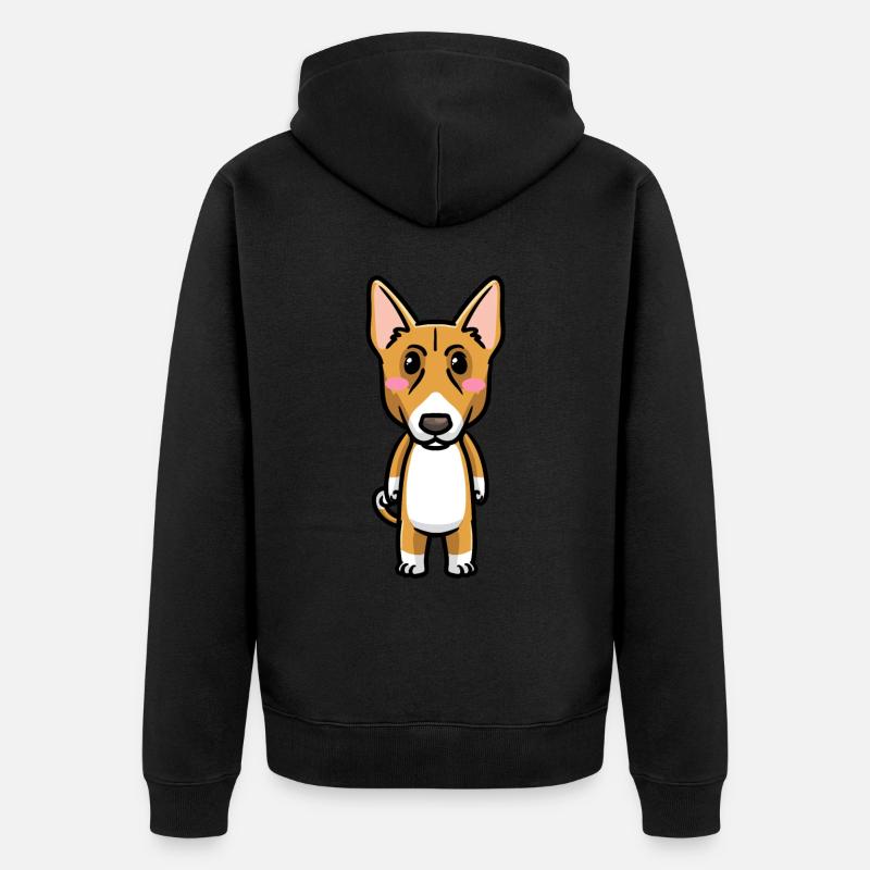 Émoticône de chien Basenji - Veste à capuche bio Premium Unisexe - noir