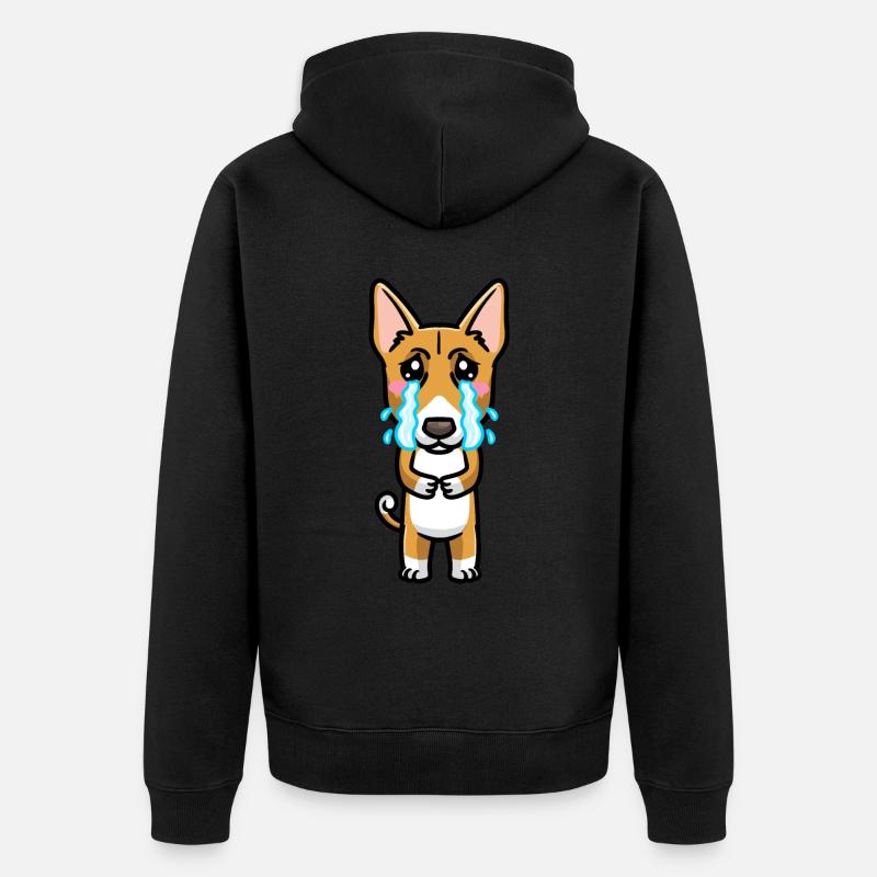 Émoticône de chien Basenji - Veste à capuche bio Premium Unisexe - noir