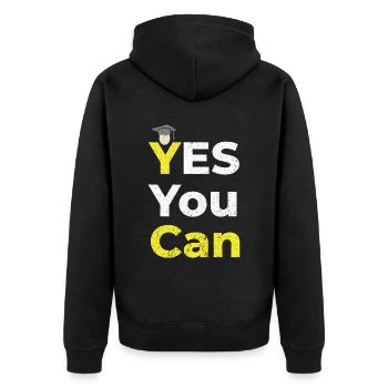Yes, you can be motivation self-awareness - Unisex Premium Organic Zip Hoodie - black - Back - Nico (187cm)