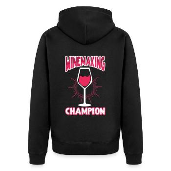 Schnaps brennen Schnapsbrenner Selbstgebrannter - Unisex Premium Bio Zip Hoodie - Schwarz - Hinten - Nico (187cm)