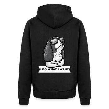 Deutsch Springer Spaniel Chien - Veste à capuche bio Premium Unisexe - noir - Dos - Nico (187cm)