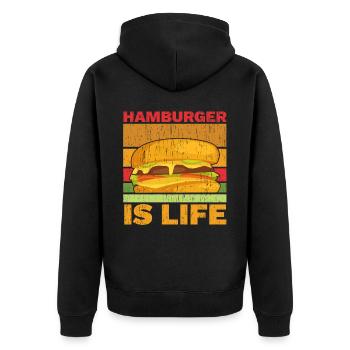 Hamburger ist Leben Burger-Esser Lebensmittel-Lieb - Veste à capuche bio Premium Unisexe - noir - Dos - Nico (187cm)