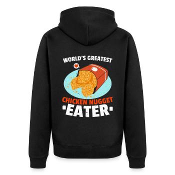 The World's Best Chicken Nugget Eater Nug Life - Unisex Premium Organic Zip Hoodie - black - Back - Nico (187cm)