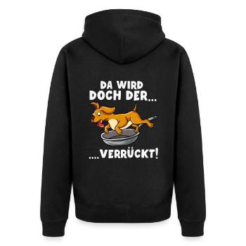 Hund - Unisex Premium Bio Zip Hoodie - Schwarz - Hinten - Nico (187cm)