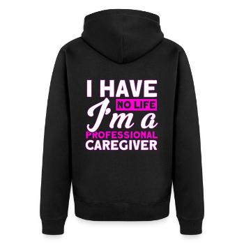 Health Assistance Home Nursing Nurse - Unisex Premium Organic Zip Hoodie - black - Back - Nico (187cm)