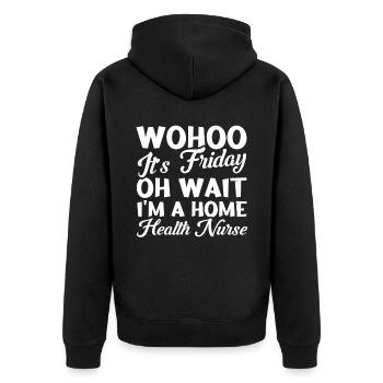 Aide-santé Infirmière en soins infirmiers à domicile - Veste à capuche bio Premium Unisexe - noir - Dos - Nico (187cm)