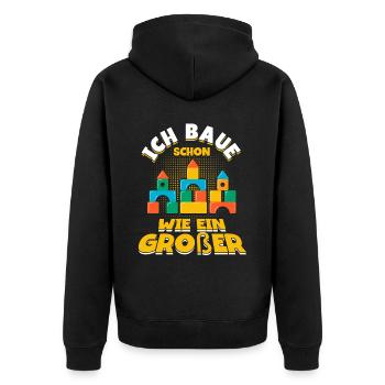 Bauen Klemmbaustein Klemmbausteine - Unisex Premium Bio Zip Hoodie - Schwarz - Hinten - Nico (187cm)