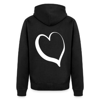 Cœur blanc et froid - Veste à capuche bio Premium Unisexe - noir - Dos - Nico (187cm)