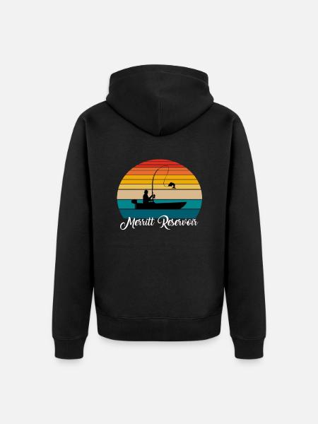 Merritt Reservoir Fishing Spot - Unisex Premium Organic Zip Hoodie - black