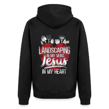 Paysagiste Aménagement Paysager - Veste à capuche bio Premium Unisexe - noir - Dos - Nico (187cm)