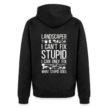 Landscaper Landscaping Landscape - Unisex Premium Bio Zip Hoodie - Schwarz - Hinten - Nico (187cm)