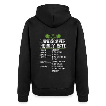 Landscaper Landscaping Landscape - Unisex Premium Organic Zip Hoodie - black - Back - Nico (187cm)