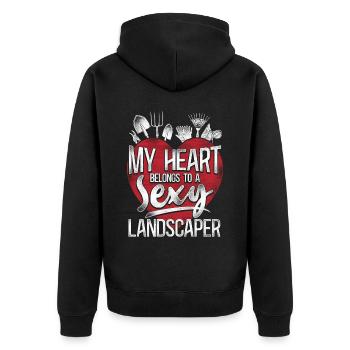 Landscaper Landscaping Landscape - Unisex Premium Bio Zip Hoodie - Schwarz - Hinten - Nico (187cm)