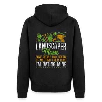 Landscaper Landscaping Landscape - Unisex Premium Bio Zip Hoodie - Schwarz - Hinten - Nico (187cm)