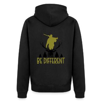 Animal Nature Montagne Chasse cerf Camping Camping Camper - Veste à capuche bio Premium Unisexe - noir - Dos - Nico (187cm)