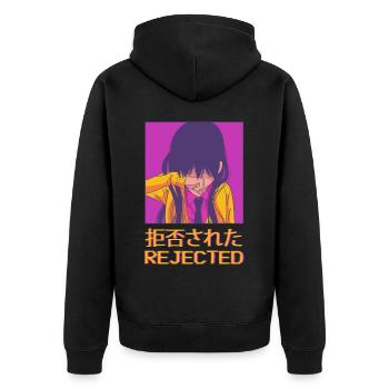 Sad Anime Girl Vaporwave Esthétique amincie - Veste à capuche bio Premium Unisexe - noir - Dos - Nico (187cm)