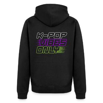 K-Pop Vibes Nur Koreanische Popmusik K-Pop Lover - Unisex Premium Bio Zip Hoodie - Schwarz - Hinten - Nico (187cm)