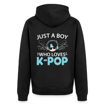 Juste un garçon qui aime la K-Pop Corée du Sud Coréen P - Veste à capuche bio Premium Unisexe - noir - Dos - Nico (187cm)