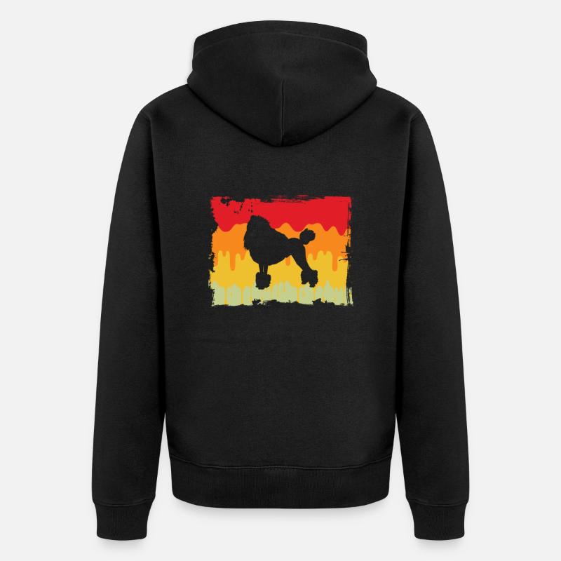 Caniche Rétro - Veste à capuche bio Premium Unisexe - noir