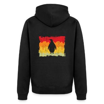 Pingouin Rétro - Veste à capuche bio Premium Unisexe - noir - Dos - Nico (187cm)